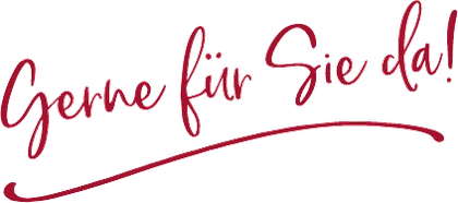Handschriftlich: Gerne für Sie da!